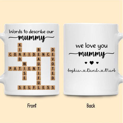 Words To Describe Mummy Crossword Mug Personalized Gift For Mum