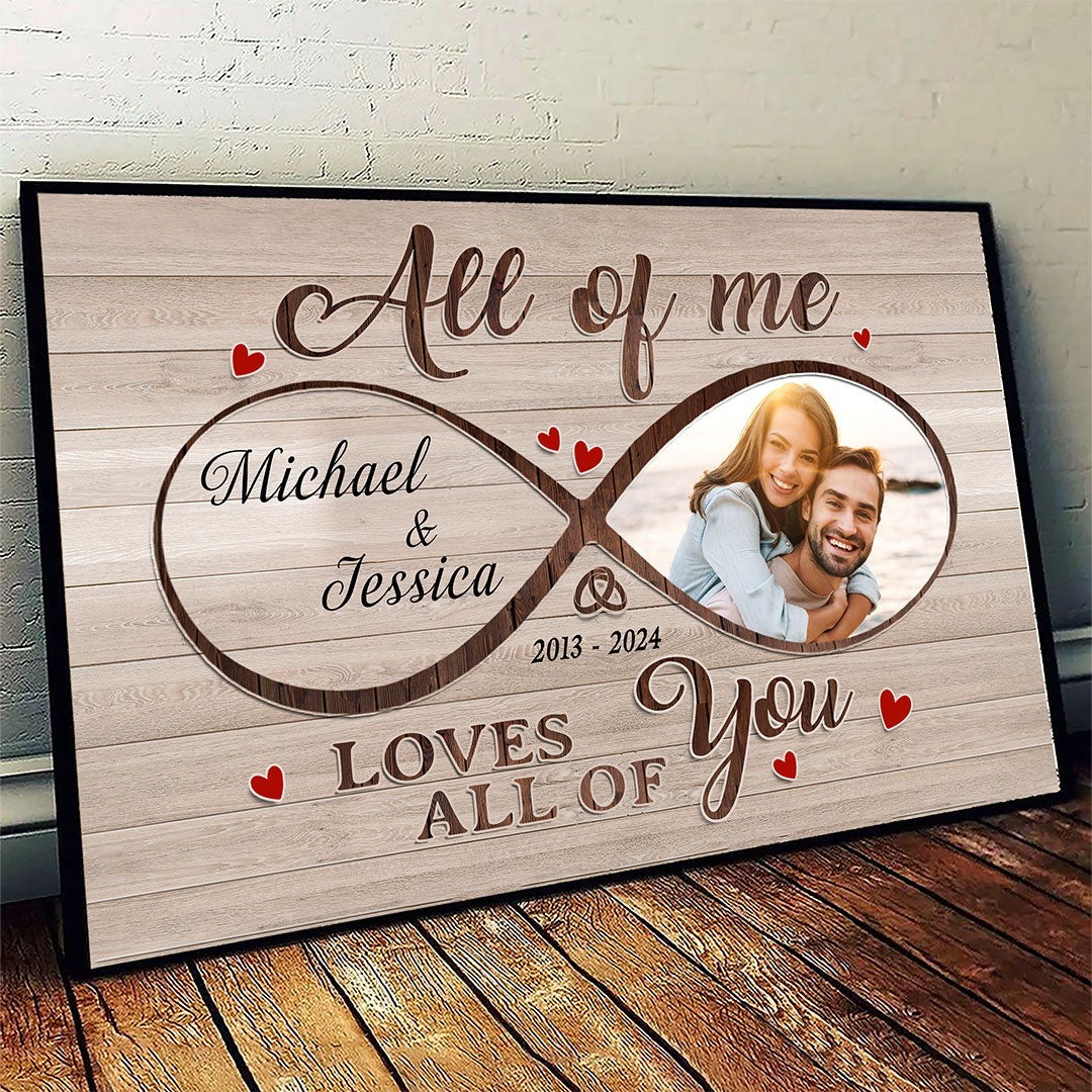 Loves All Of You Poster Personalized Anniversary Gift For Couple