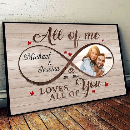 Loves All Of You Poster Personalized Anniversary Gift For Couple