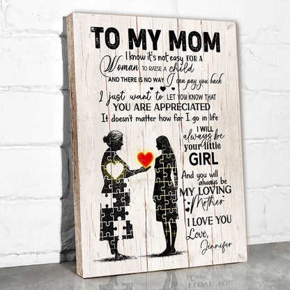 You Are Appreciated Mother Canvas Personalized Gift For Mom