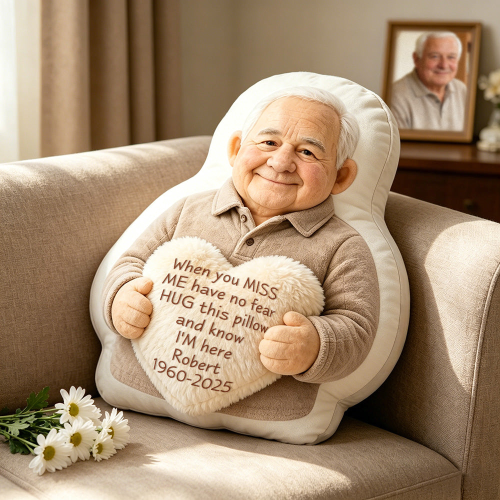 When You Miss Me Pillow - Personalized 3D Effect Memorial Gifts, Family Sympathy Gifts