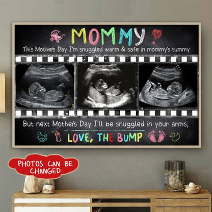 Personalized Mother's Day Gift For Expecting Mom Ultrasound Photo In Mommy's Tummy Poster