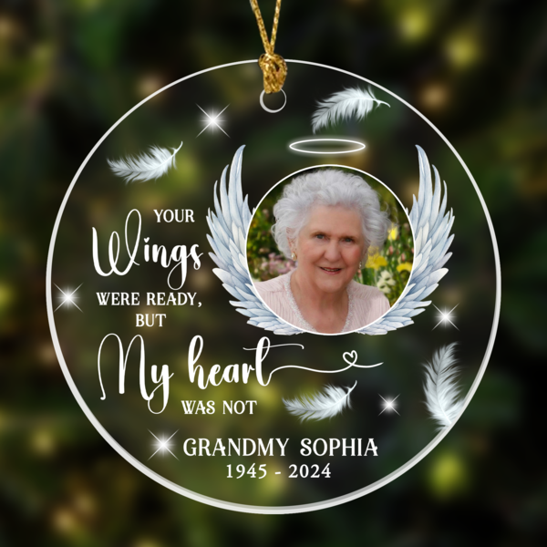 Your Wings Were Ready Personalized Ornament Dad Mom Memorial Gift