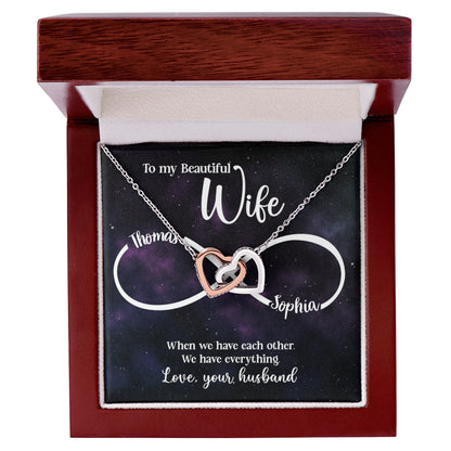 Personalized Gift For Wife We Have Everything Interlocking Hearts Necklace