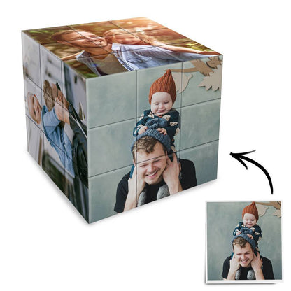Custom Multi Photo Rubic's Cube - For Father And Children - Gifts For Dad