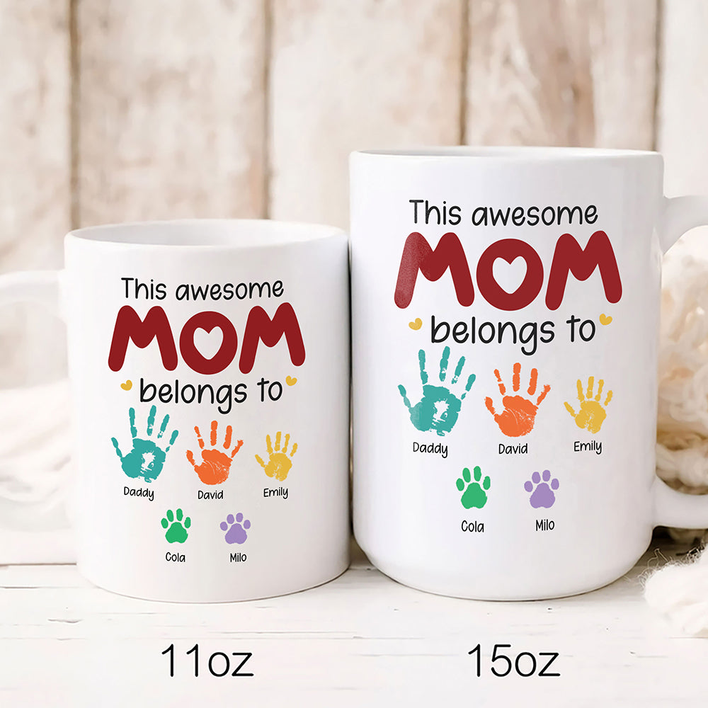 This Awesome Mom Belongs To Mug Personalized Gift For Mother