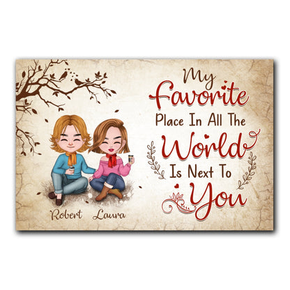 Favorite Place In The World Couple Sitting Personalized Canvas For Couple