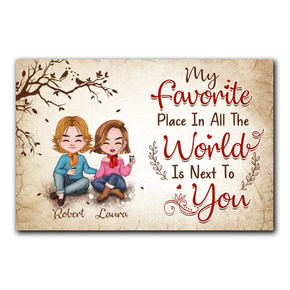 Favorite Place In The World Couple Sitting Personalized Canvas For Couple