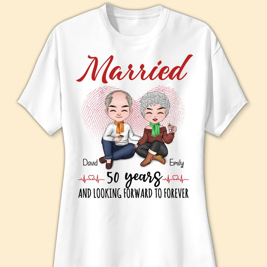 Married 50 Years Matching T-shirt Personalized Anniversary Gift For Couple