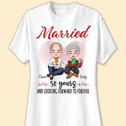 Married 50 Years Matching T-shirt Personalized Anniversary Gift For Couple