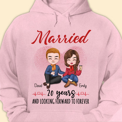 Married 20 Years Matching T-shirt Personalized Anniversary Gift For Couple