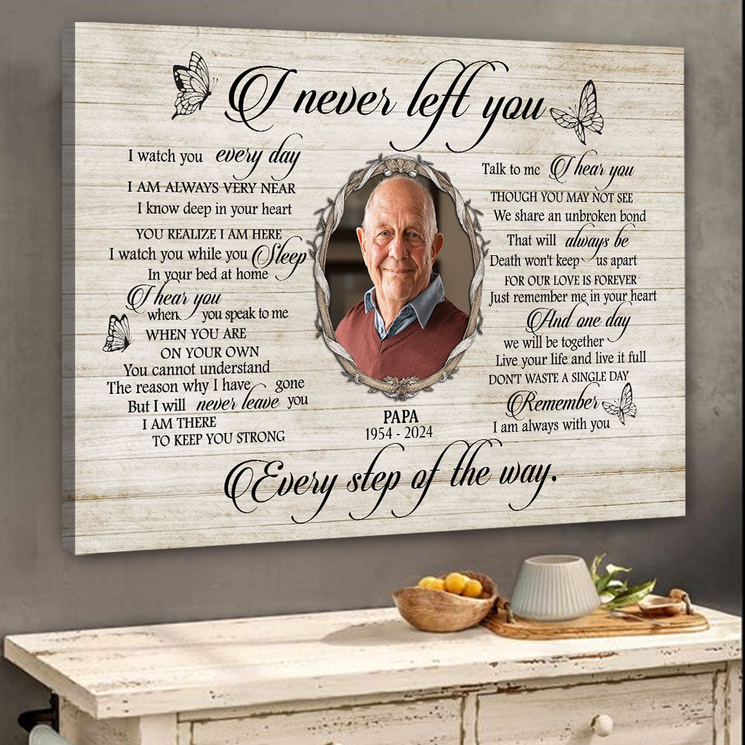 I Never Left You Personalized  Sympathy Canvas Family Memorial Gifts