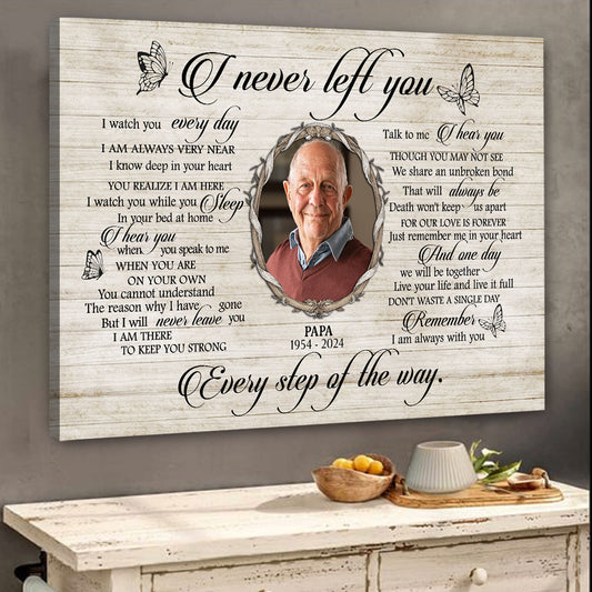 I Never Left You Personalized  Sympathy Canvas Family Memorial Gifts