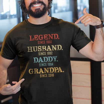 Legend Husband Dog Dad Daddy Papa Grandpa Personalized Cool Shirt