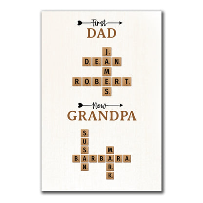 Now Grandpa Crossword Puzzle Poster Personalized Gift For Grandpa