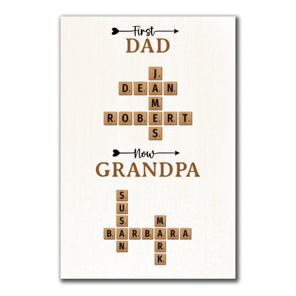Now Grandpa Crossword Puzzle Poster Personalized Gift For Grandpa