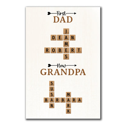 Now Grandpa Crossword Puzzle Poster Personalized Gift For Grandpa