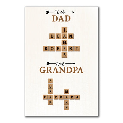 Now Grandpa Crossword Puzzle Poster Personalized Gift For Grandpa