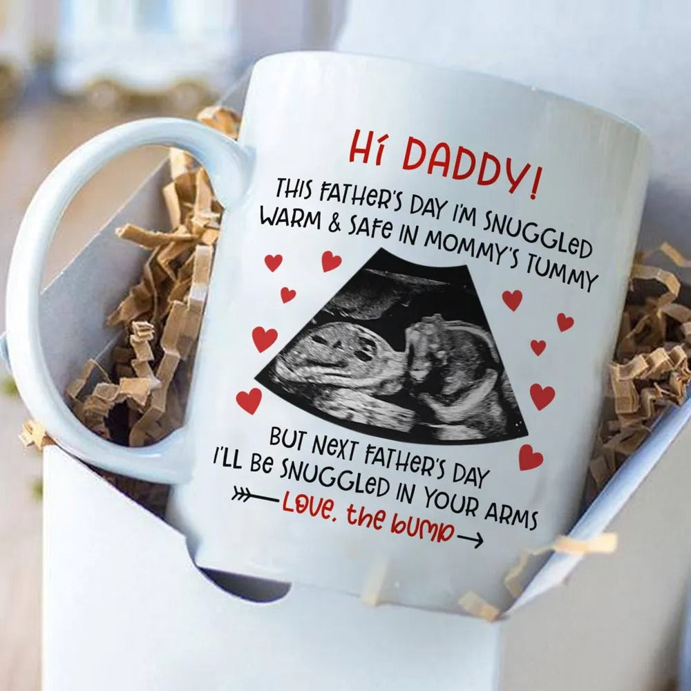 Dad To Be In Mommy's Tummy Ultrasound Personalized Father's Day Mug