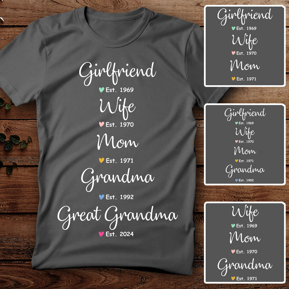 Wife Mom Grandma Shirt - Personalized Gifts For Mother & Grandmother