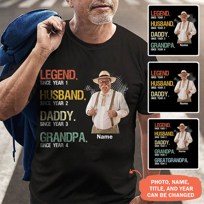 Legend Husband Daddy Grandpa T-shirt Personalized Gifts For Dad Grandpa
