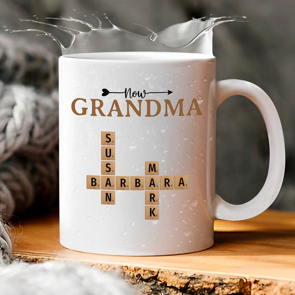 Now Grandma Crossword Puzzle Mug Personalized Gift For Grandma
