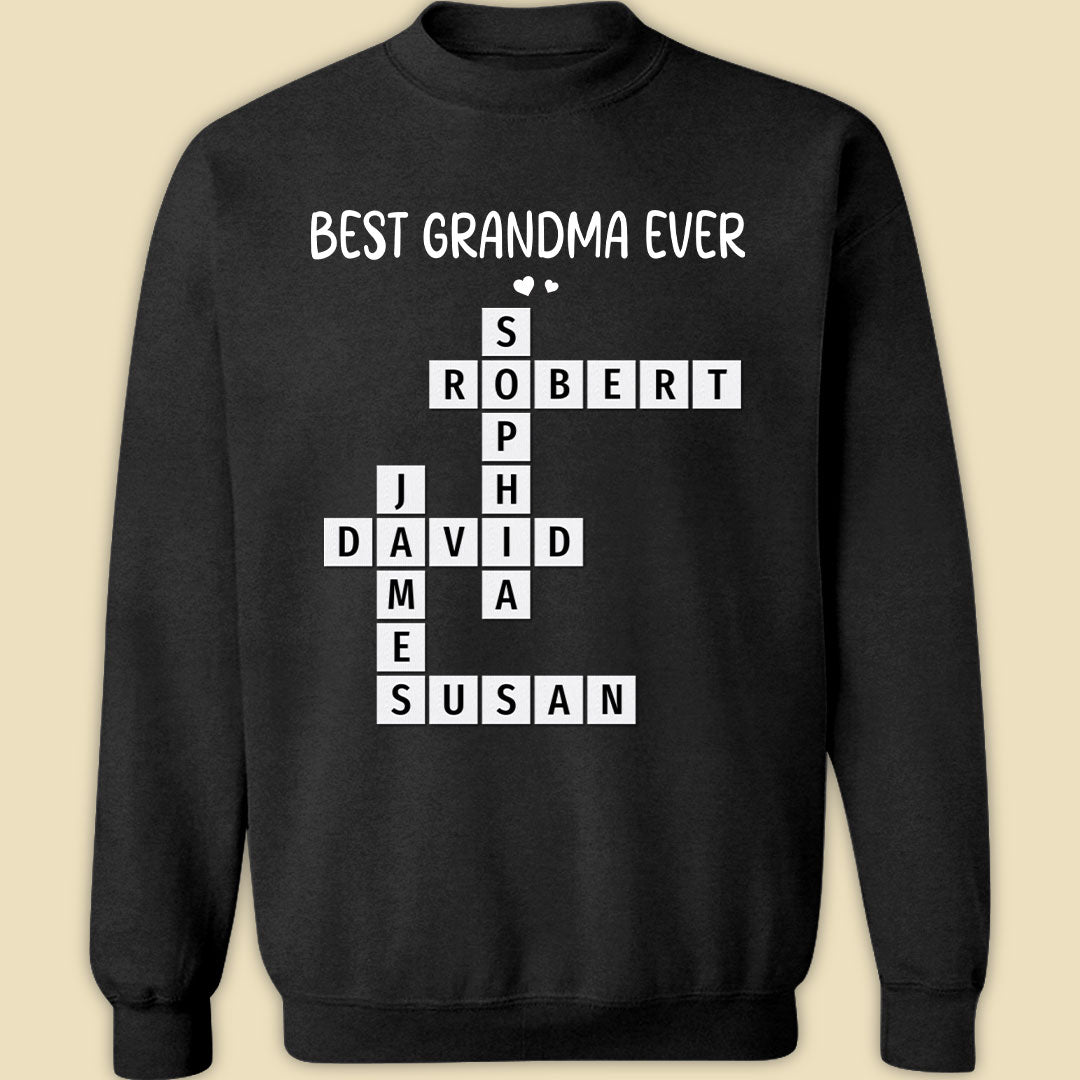 Best Grandma Ever Crossword Shirt Personalized Gift For Grandma