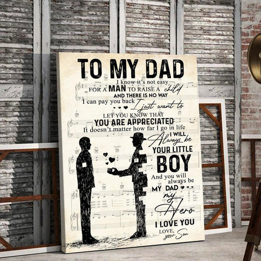 You Are My Hero Canvas Gift For Dad From Son