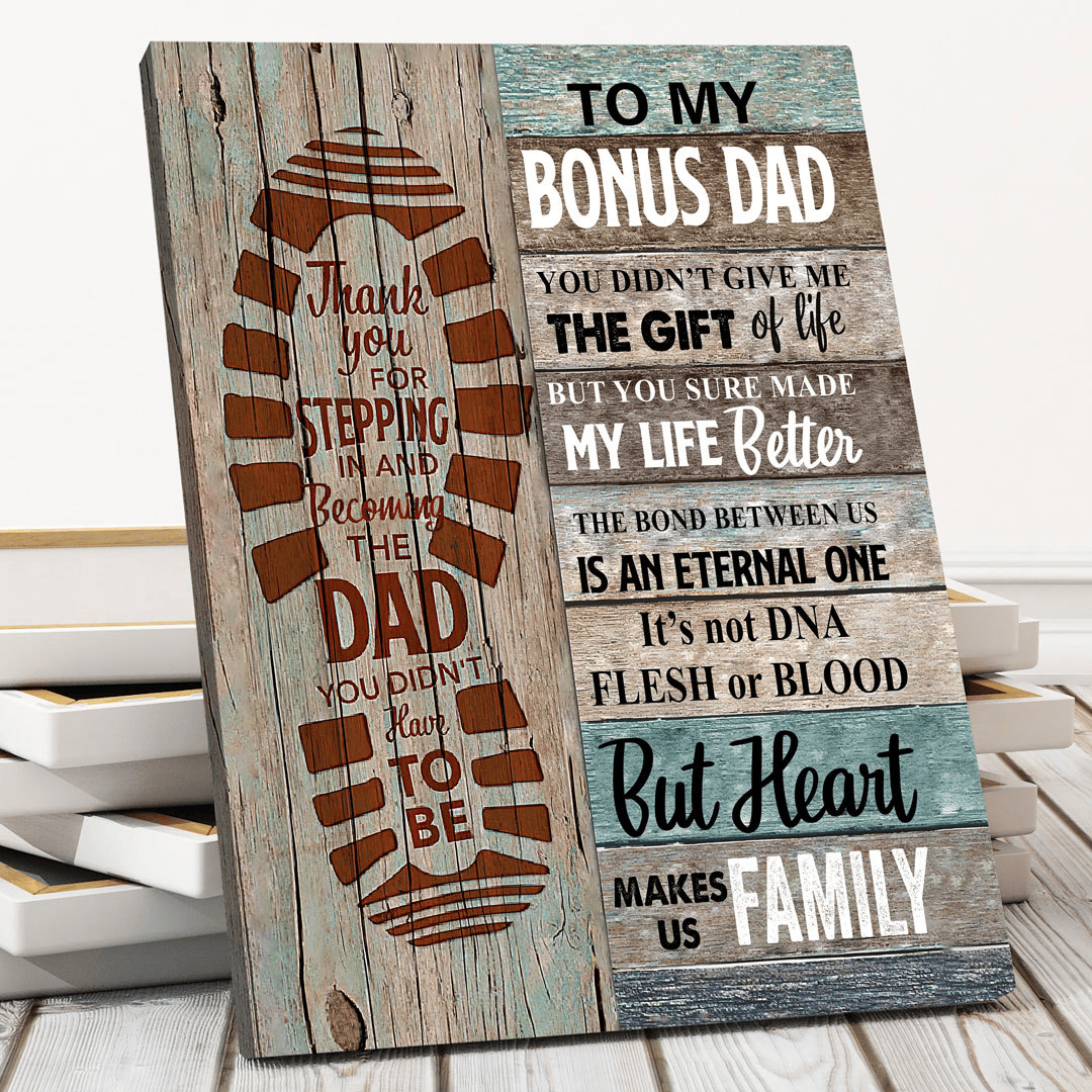 Thanks For Stepping Canvas Gift For Step Dad