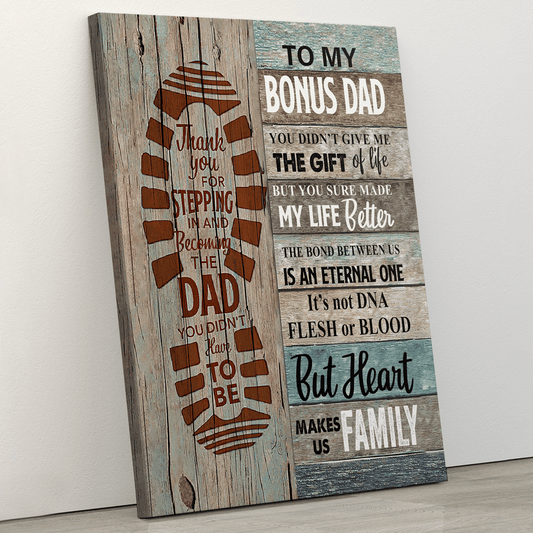 Thanks For Stepping Canvas Gift For Step Dad