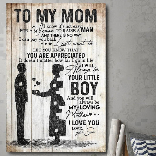Little Boy To My Mom Canvas Gift For Mom From Son