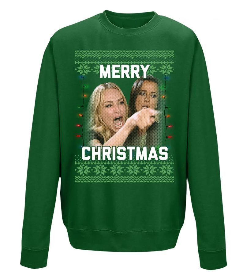 Woman Yelling At A Cat Meme Christmas Sweatshirt Gift For Cat Lover