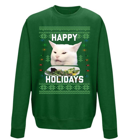 Woman Yelling At A Cat Meme Christmas Sweatshirt Gift For Cat Lover