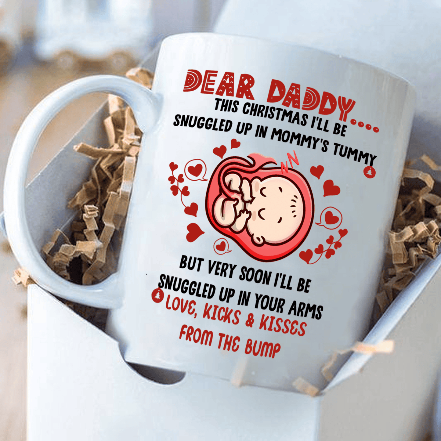 Snuggled Up In Mommy's Tummy Mug Christmas Gift For Expecting Dad
