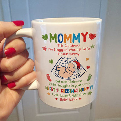 Christmas Gift For Mom To Be Baby Snuggled Up This Christmas Mug