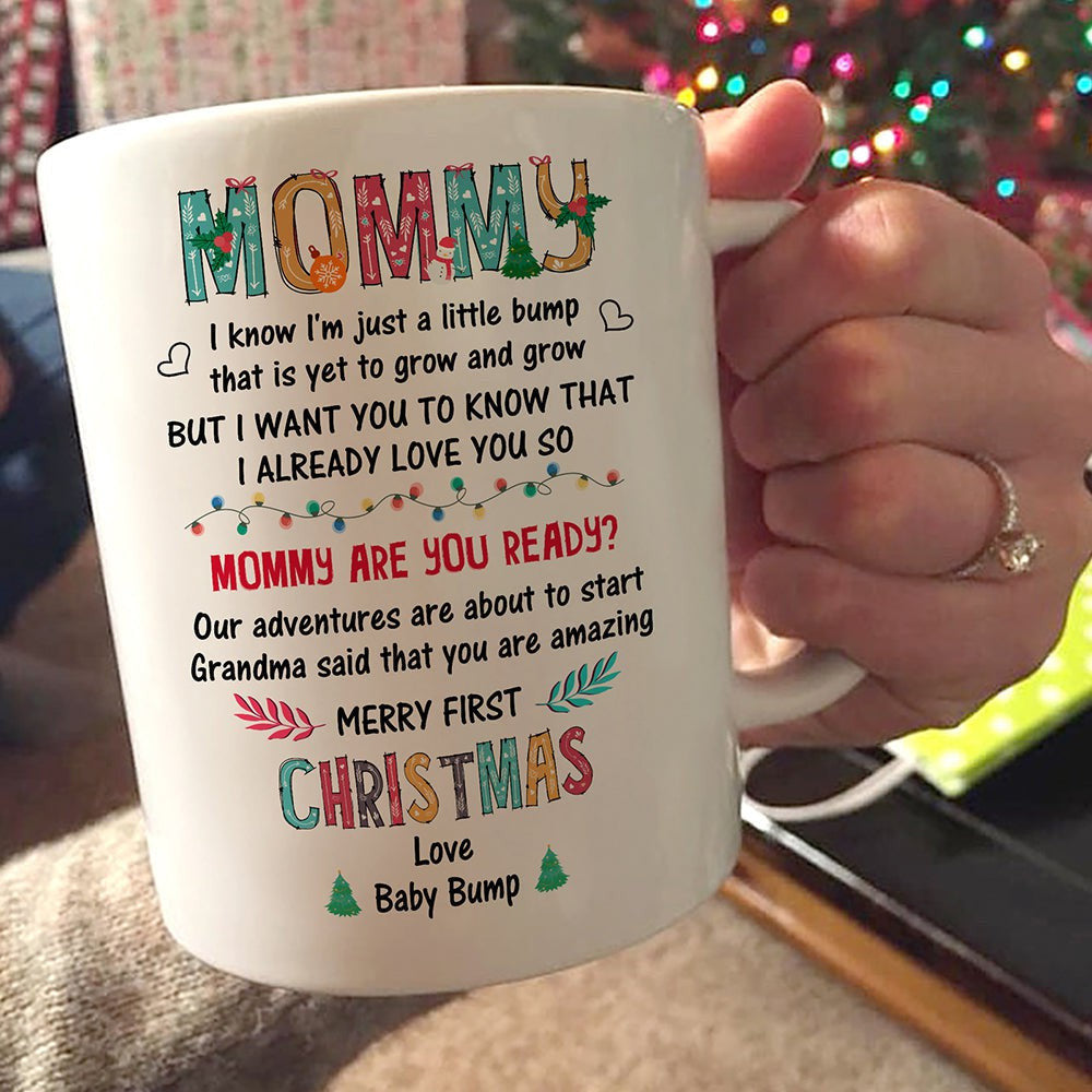 Christmas Gift For Mom To Be Just A Little Bump Christmas Mug