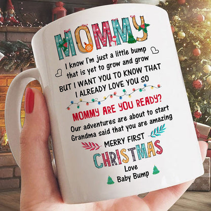 Christmas Gift For Mom To Be Just A Little Bump Christmas Mug