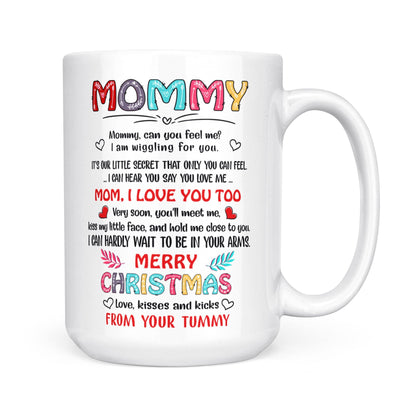 I Love You Too Merry Christmas Bump Mug Gift For Expecting Mom