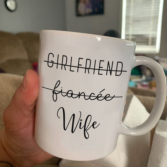 Promoted To Wife Mug Wedding Gift For Newly Wife, Wedding Announcement