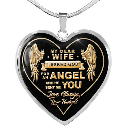 My Dear Wife I Asked God For An Angel Necklace Gift For Wife