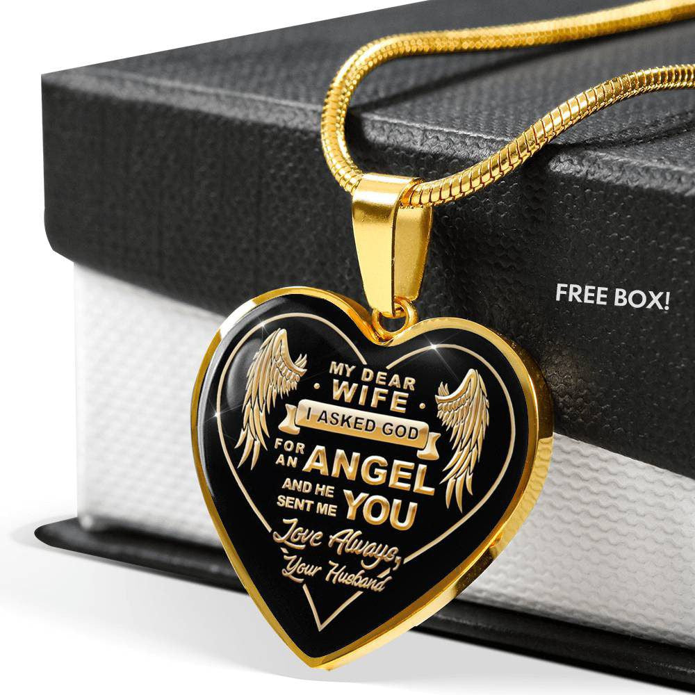 My Dear Wife I Asked God For An Angel Necklace Gift For Wife