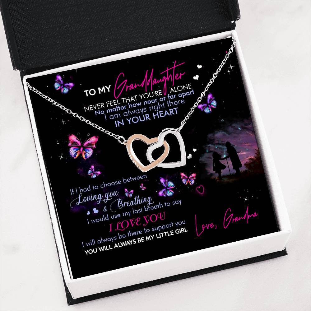 I Am Always Right Here Meaningful Necklace Gift For Granddaughter From Grandma 