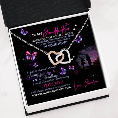 I Am Always Right Here Meaningful Necklace Gift For Granddaughter From Grandma 