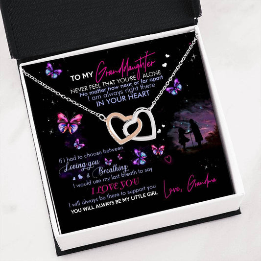 I Am Always Right Here Meaningful Necklace Gift For Granddaughter From Grandma 