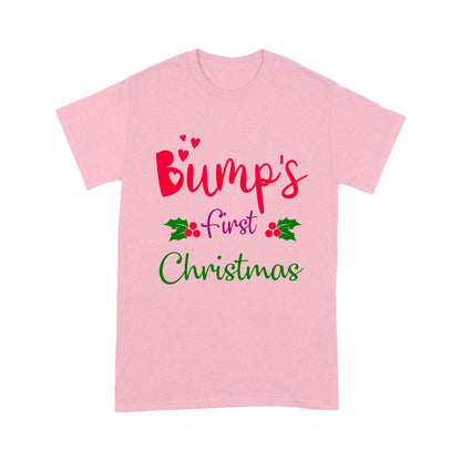 Christmas Gift For Pregnant Mom Bump's First Christmas T-shirt