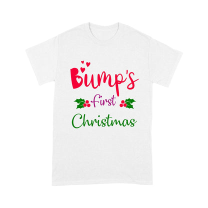 Christmas Gift For Pregnant Mom Bump's First Christmas T-shirt