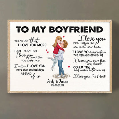 When I Say I Love You More Personalized Poster Romantic Gift For Boyfriend