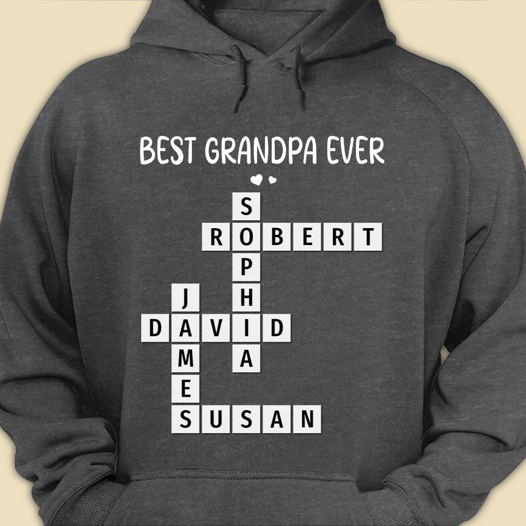 Best Grandpa Ever Crossword Shirt Personalized Gift For Dad