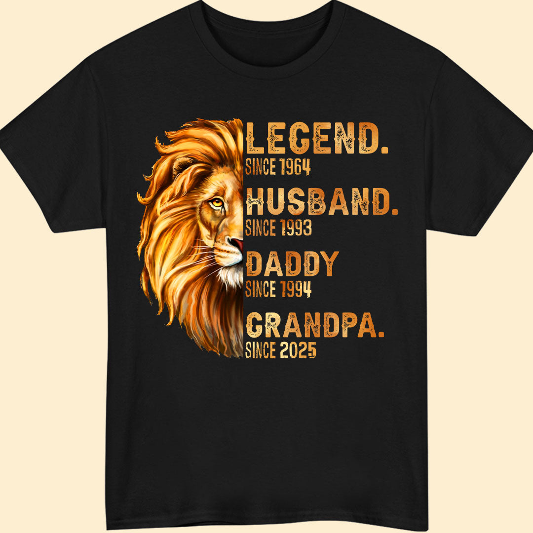 Personalized Gift For Dad For Grandpa Husband Daddy Grandpa Lion Shirt