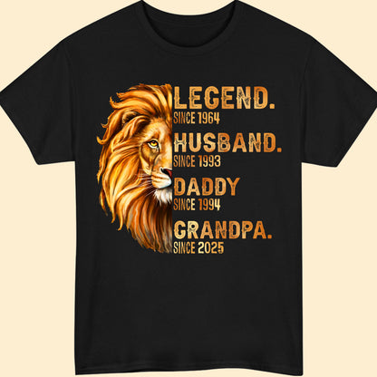 Personalized Gift For Dad For Grandpa Husband Daddy Grandpa Lion Shirt